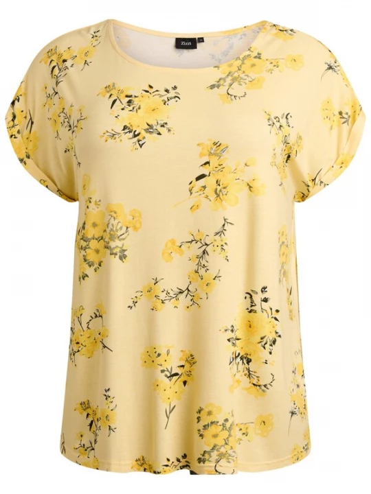 Foto van product Zizzi Shirt 'Vmalis' geel / donkergeel / groen