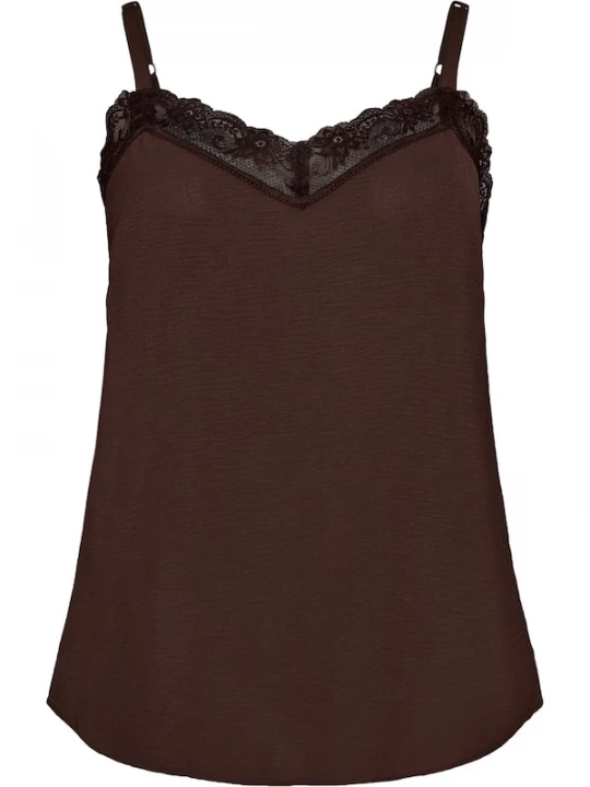Foto van product Zizzi Top 'Flkikka' donkerbruin / zwart