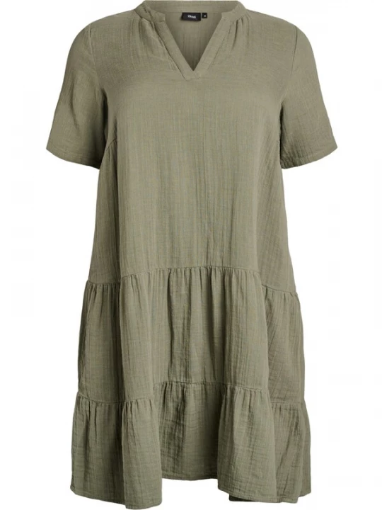 Foto van product Zizzi Zomerjurk 'Vviva' olijfgroen