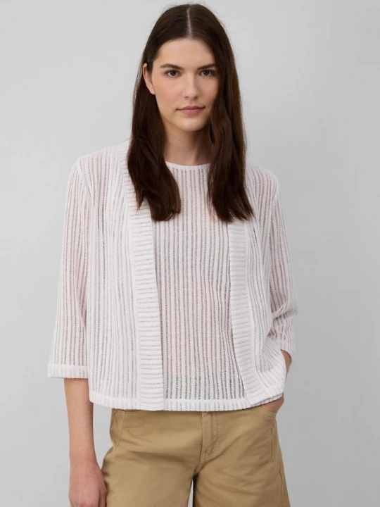 Foto van product Zomers vest in relaxed fit met 3 / 4-mouwen s.Oliver wit