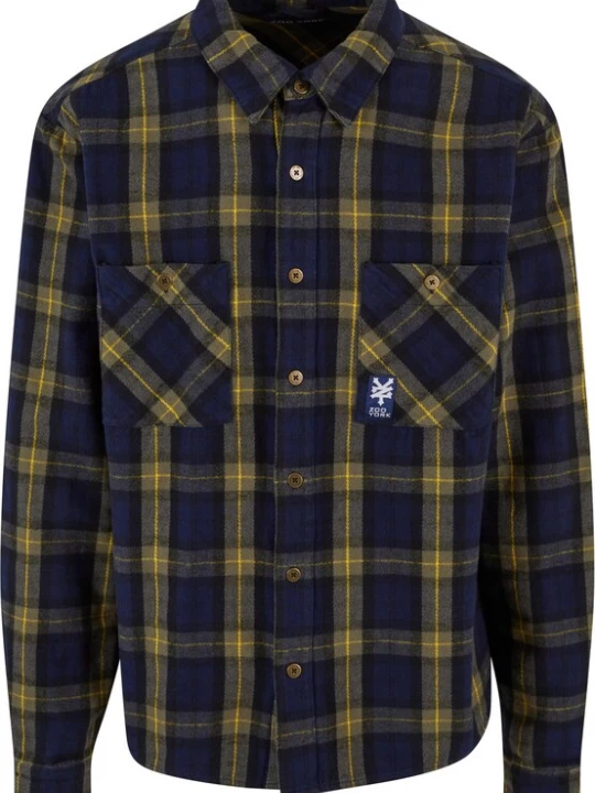 Foto van product ZOO YORK Overhemd 'Iconic' navy / geel / kaki