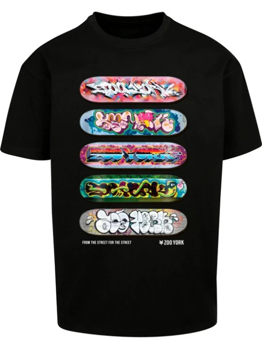 Foto van product ZOO YORK Shirt 'Skateboards' blauw / pink / zwart / wit