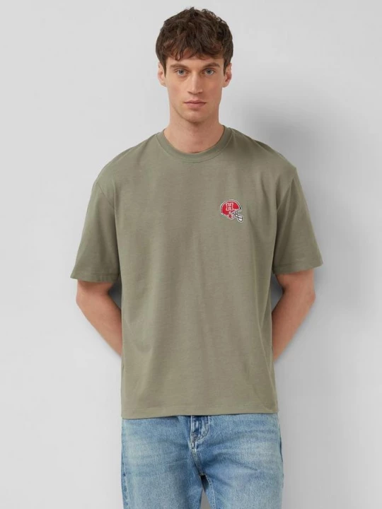 Foto van product Zwaar jersey T-shirt in een moderne pasvorm met college artwork s.Oliver olijfgroen