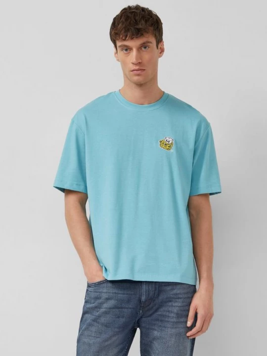 Foto van product Zwaar jersey T-shirt in een moderne pasvorm met college artwork s.Oliver turkooizen