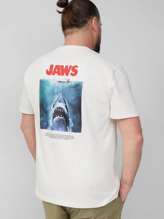 Foto van product Zwaar jersey T-shirt met Jaws© UCS LLC artwork s.Oliver wit