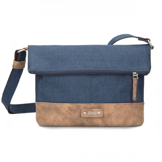 Foto van product ZWEI Handtas 'Olli' blauw denim / lichtbruin