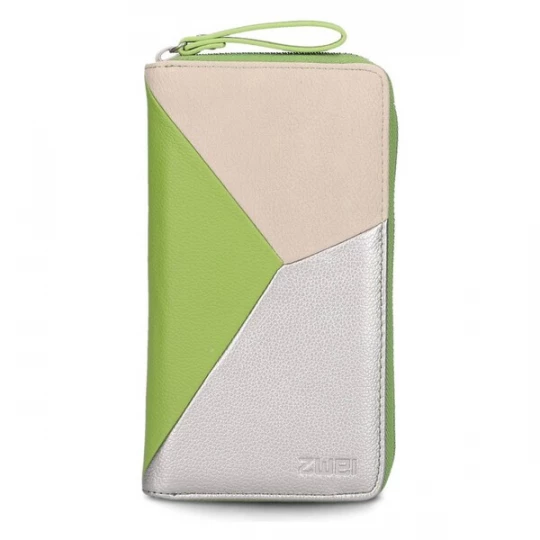 Foto van product ZWEI Portemonnee 'Jana' beige / lichtgroen / zilver