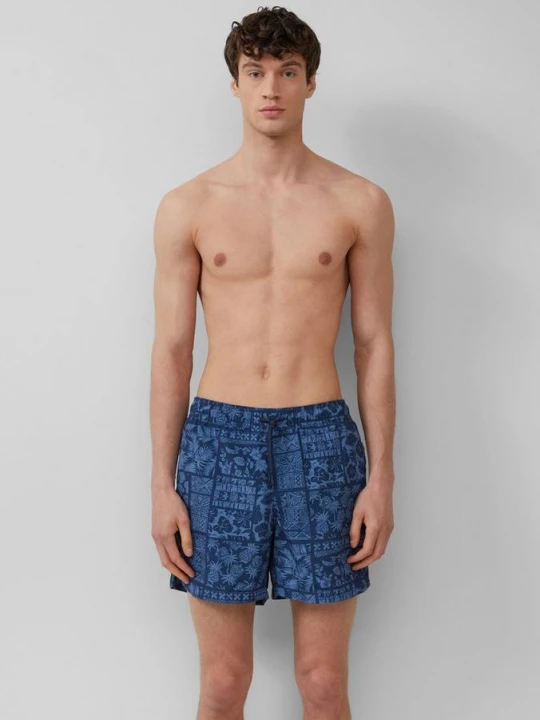 Foto van product Zwemshort met print all-over en steekzakken s.Oliver blauw