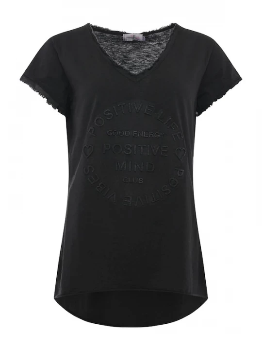 Foto van product Zwillingsherz Shirt 'Positive Mind' zwart