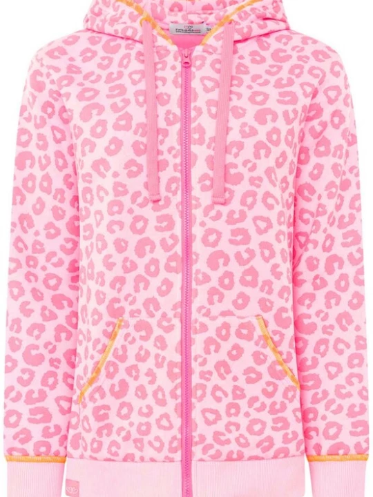Foto van product Zwillingsherz Sportief sweatvest 'Hoodiejacke Soft Leo' pink