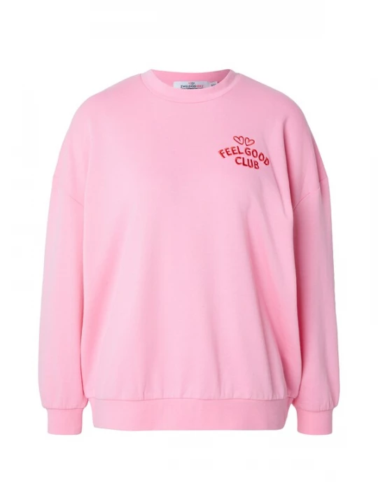 Foto van product Zwillingsherz Sweatshirt 'Feel Good Club' oudroze / rood