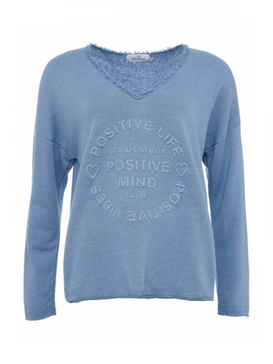 Foto van product Zwillingsherz Sweatshirt 'Positive Mind' blauw