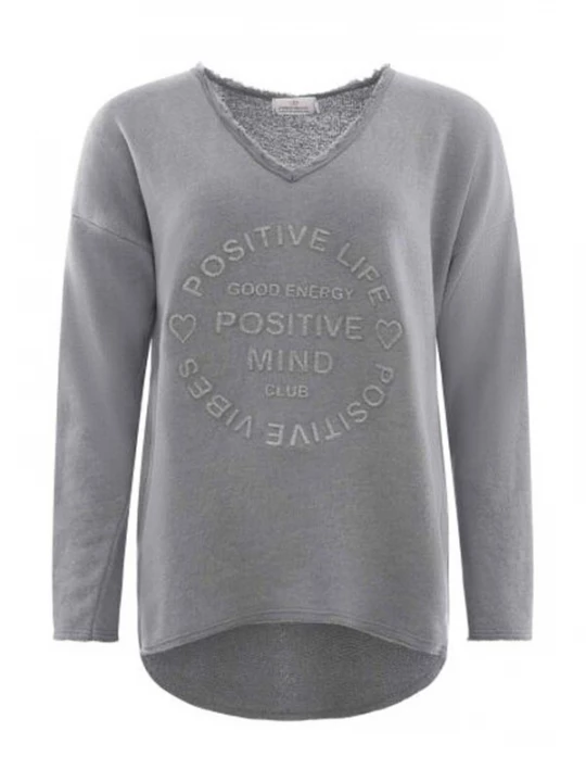 Foto van product Zwillingsherz Sweatshirt 'Positive Mind' donkergrijs