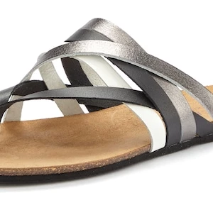 Foto van product LASCANA Teenslipper zwart / zilver / wit