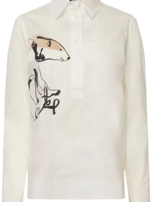 Foto van product LAURASØN Blouse beige / zwart / wit