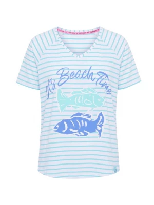 Foto van product LAURASØN Shirt lichtblauw / mintgroen / wit