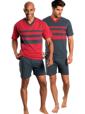 Foto van product LE JOGGER Pyjama kort donkergrijs / rood