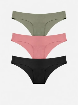 Foto van product LEAFLETIC Broekje 'Leafletic Women’s Low Rise Hipsters Brief' kaki / rosa / zwart