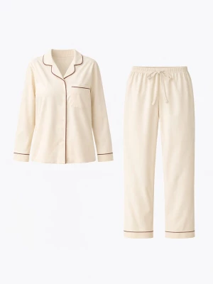 Foto van product LEAFLETIC Pyjama 'Leafletic Women’s Nightwear Long set' crème