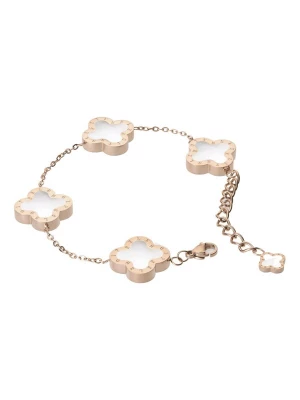 Foto van product Lenoites Armband 'Four-leaf Clover 17' rose-goud / parelwit
