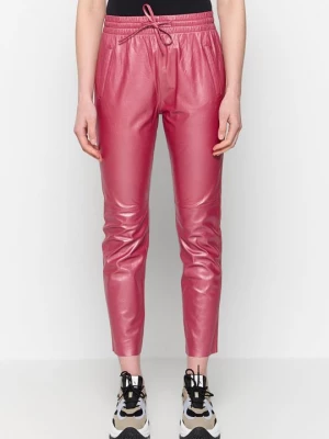 Foto van product Leren broek Oakwood donkerroze