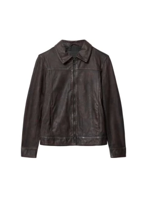 Foto van product Leren jas AllSaints bordeauxrood
