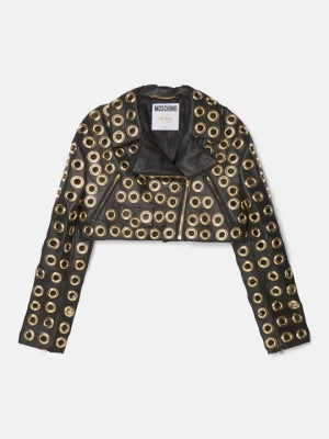 Foto van product Leren jas MOSCHINO zwart