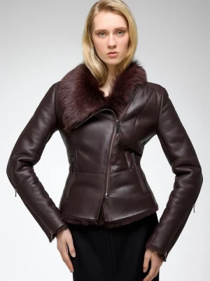Foto van product Leren jas Vespucci by VSP bordeauxrood