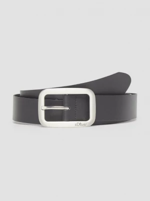 Foto van product Leren riem met rechthoekige gesp en logodetails s.Oliver zwart