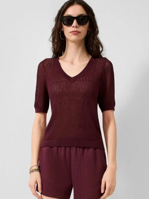 Foto van product Licht doorschijnend gebreid shirt QS rood