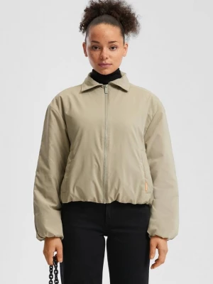 Foto van product Licht gewatteerde blouson met afgezakte schouder QS olijfgroen