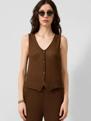 Foto van product Licht transparant overhemdgilet QS bruin