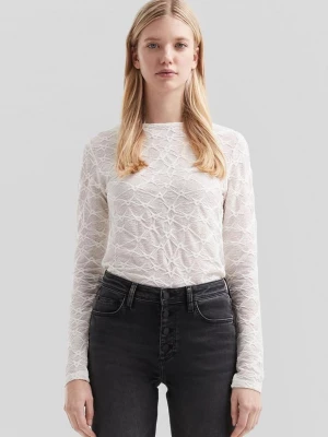 Foto van product Licht transparante longsleeve met gestructureerd motief QS crème