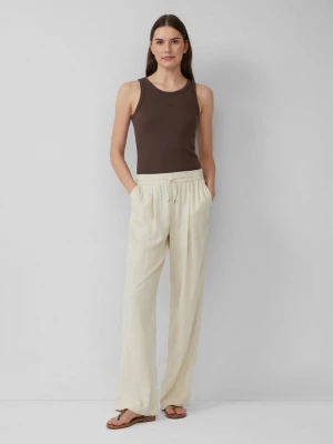 Foto van product Lichte broek met elastische band van een linnenmix s.Oliver crème