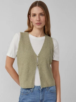 Foto van product Lichtgewicht gebreid vest in bouclé s.Oliver olijfgroen