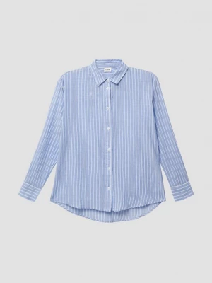 Foto van product Lichtgewicht oversized katoenen shirt met strepen s.Oliver blauw
