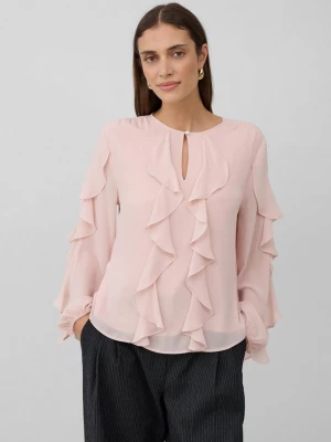 Foto van product Lichtgewicht volant blouse met viscose voering s.Oliver roze