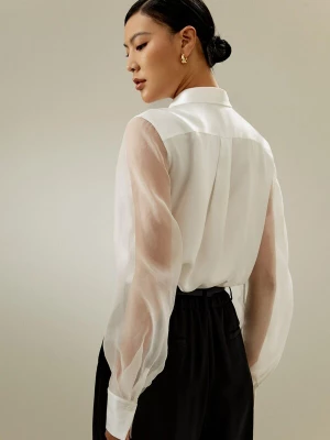 Foto van product Lilysilk Blouse 'Ätherische Seide Bluse' wit
