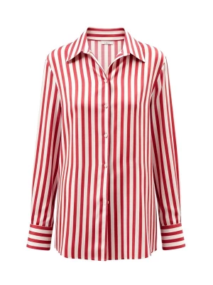 Foto van product Lilysilk Blouse 'Amalfi Streifen Seidenhemd' rood