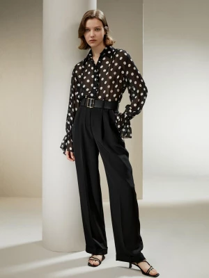 Foto van product Lilysilk Blouse 'Georgette Bluse mit Polka Dots' zwart