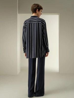 Foto van product Lilysilk Blouse 'Gestreiftes Hemd aus Seidentwill' blauw