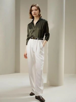 Foto van product Lilysilk Blouse 'Seidenhemd in regulärer Passform' groen