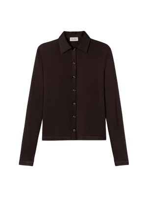 Foto van product Lilysilk Blouse 'Seidenjersey Basic Slim Hemd' bruin