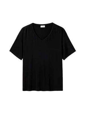 Foto van product Lilysilk Shirt 'Seide Breeze Jersey V-Ausschnitt Basic T-Shirt' zwart