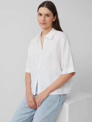 Foto van product Linnen blouse met korte mouwen in een relaxte pasvorm s.Oliver wit