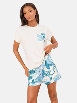 Foto van product Lipsy Korte pyjama crème / cyaan blauw / lichtblauw