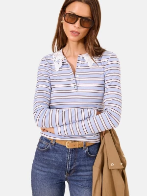 Foto van product Lipsy Shirt lichtblauw / donkerbruin / wit