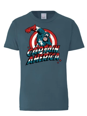 Foto van product LOGOSHIRT Shirt 'Captain America' duifblauw / rood / zwart / wit