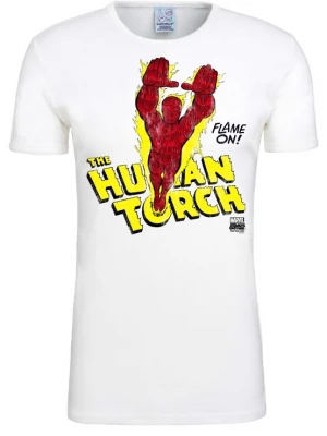 Foto van product LOGOSHIRT Shirt 'Human Torch – Flame On' geel / rood / zwart / wit