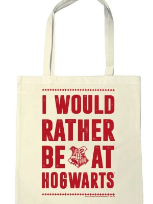 Foto van product LOGOSHIRT Shopper 'Harry Potter - I Would Rather Be At Hogwarts' beige / robijnrood
